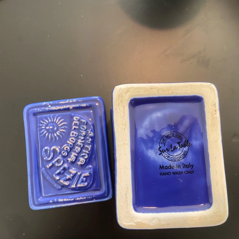 Sur la Table ANTICA FORNERIA DEL BORGO SPEZIE - Ceramic Salt Spice Box Italy